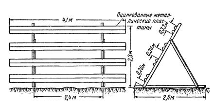 Типовой металлический переносный снеговой щит