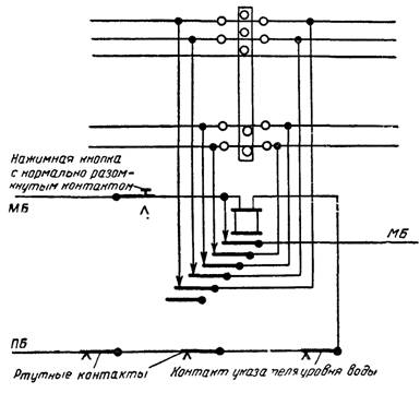 Схема включения указателя уровня воды