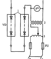 Схема проверки распределения обратных напряжений