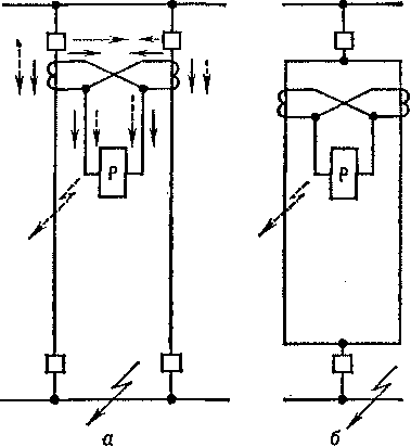 Схемы поперечной дифференциальной защиты параллельных линий
