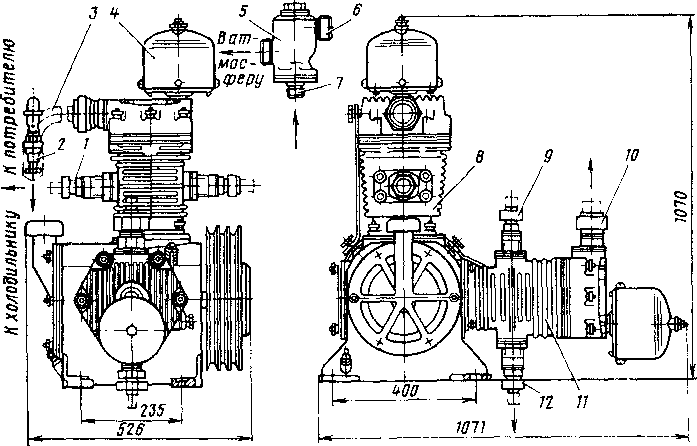 Компрессор ВП-3-4/9-1100