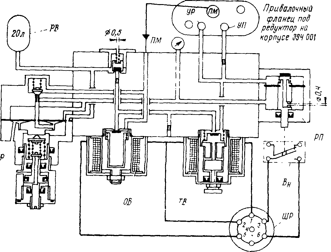 Пневматическая схема блока № 046