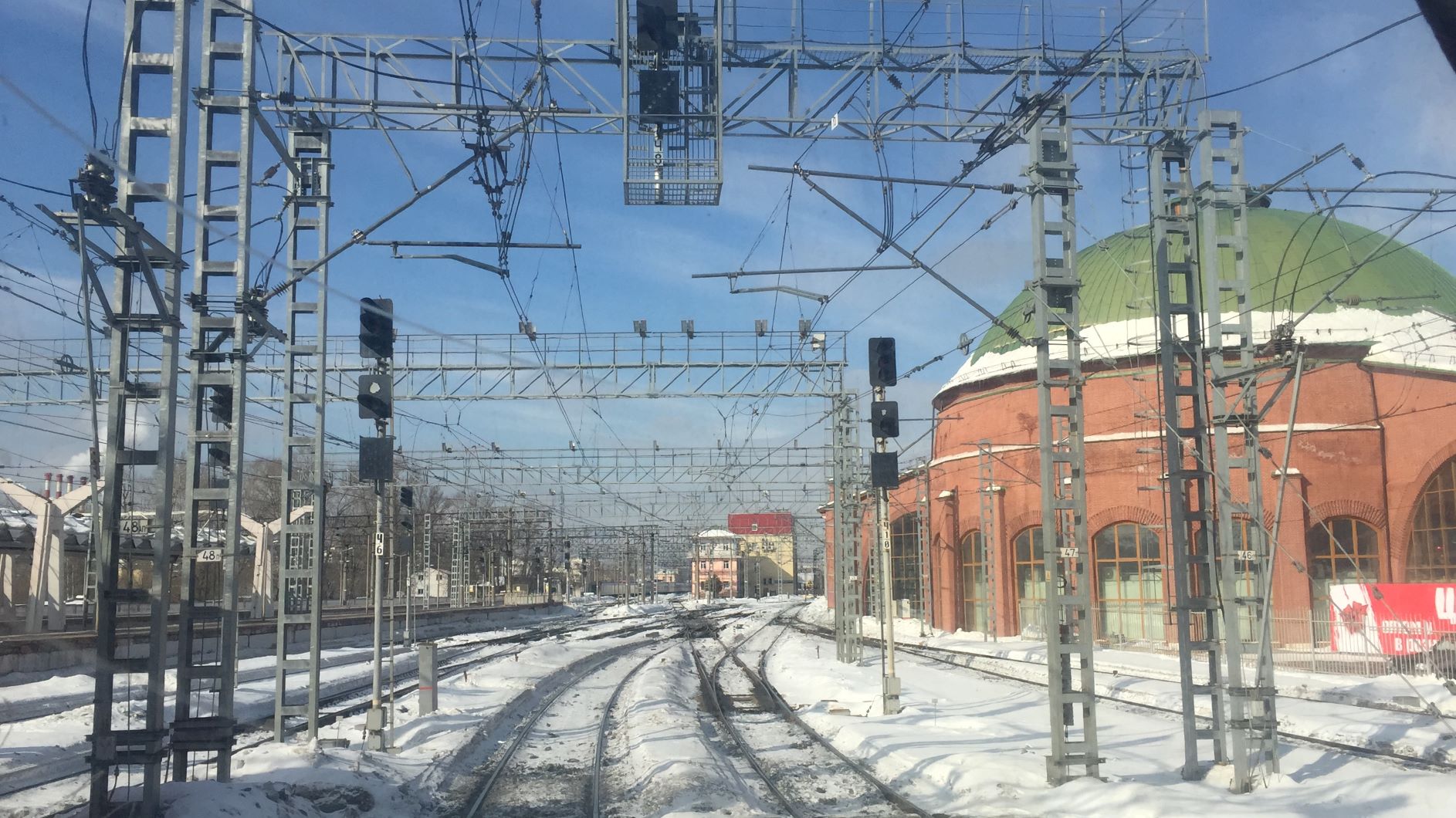 Веерное депо на Ленинградском вокзале Москвы